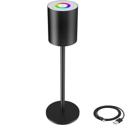tectake Moderne bordlampe Corly LED, 7 lysfarver, dæmpbar 10 x 10 x 37 cm Sort