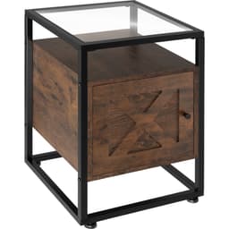 tectake Sengebord Kidderminster 40x43x60,5cm 40 x 43 x 60.5 cm Industrielt Mørkt Træ, Rustikt