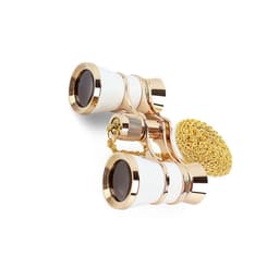 Hvite Kikkert med Kjede - 3x Forstørrelse, Portable Operakikkerter