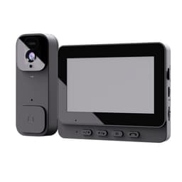 Älykäs video-ovikello 4,3 tuuman sisänäytöllä, HD-yönäkö ja automaattinen tallennus Musta