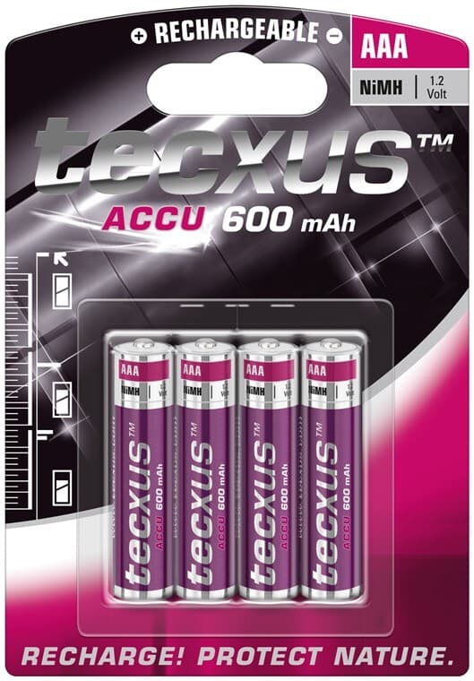 AAA (Micro)/HR03 genopladeligt batteri - 600 mAh, 4 stk. i blisterpakning