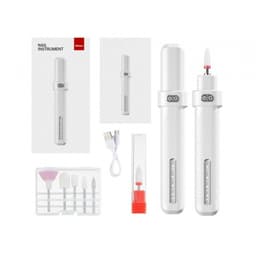 Bærbar elektrisk neglefilmaskine - Professionel neglefil til manicure og pedicure Hvid