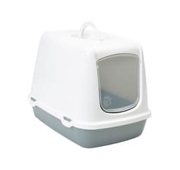 Kattesandkasse Oscar 50x37x39cm hvit/grå