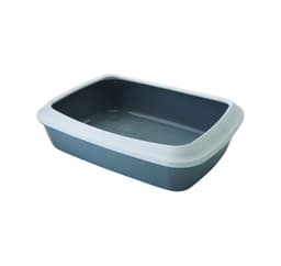 Kattesandkasse Iriz+ felg 50x37x14cm hvit/grå
