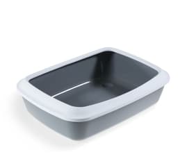 Kattesandkasse Iriz+ felg 42x31x12,5cm hvit/grå