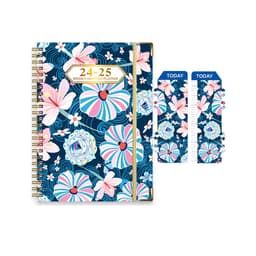 2024-2025 Daterad planerare - A5-agenda med avdelarflikar Mörkblå