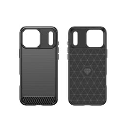 Musta TPU-puhelinkotelo, yhteensopiva iPhone 17 Air -puhelimen kanssa - hiilikuitukuvio, jalusta, magneettinen