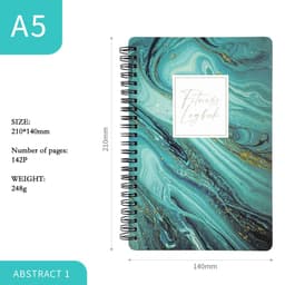 A5 Fitness Planner - Abstrakt Design, Spiralbundet Træningsdagbog & Daglig Fitness Tracker