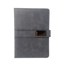 A5 Business Notatbok med Magnetisk Lås, PU Hardcover og Pennholder Grå