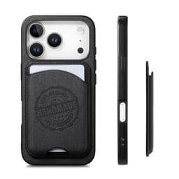 Svart PU-Lær Magnetisk Kortholder Telefondeksel Kompatibelt med iPhone 17