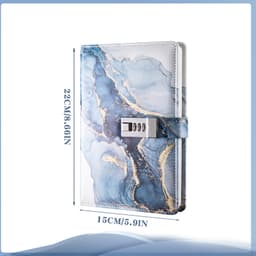 UV-lås notisbok - A5 passordjournal Mørke blå