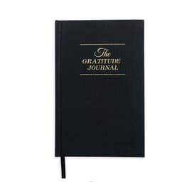 A5 Daglig Taknemmelighedsdagbog - Hardcover Linned Notesbog med Tykt Papir Sort