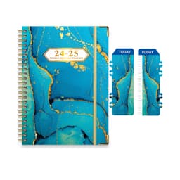 2024-2025 Datert planlegger - A5-agenda med skilleark Lyse blå