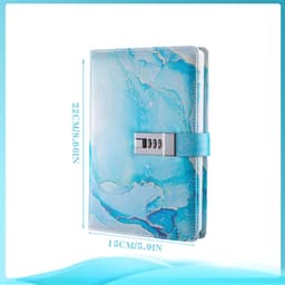 UV-lås notisbok - A5 passordjournal Blå