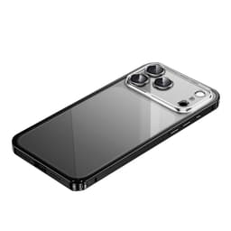 Elegant svart magnetisk spenne telefondeksel kompatibelt med iPhone 17 Pro - Transparent bakside, aluminiumslegering og PC