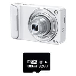 6x Optisk Zoom Digitalkamera med 32GB TF-kort - HD Mini Selfie-kamera Hvit