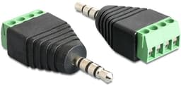 DeLOCK adapter, 3,5 mm stereo ha til 4-pinners terminalblokk
