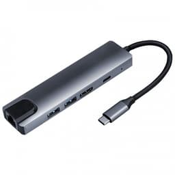 USB-C Hubb 5 portar, grå