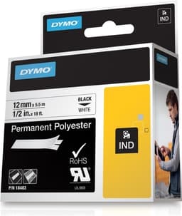 DYMO RhinoPRO merketeip perm poly 12mm hvit