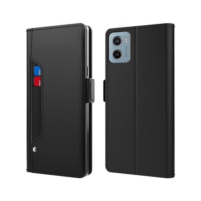 SKALO Motorola Moto G06 4G Kortholder Spejl Flip Cover - Sort