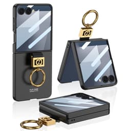 SKALO Samsung Z Flip7 GKK Kultasormus Suojakuori - Musta