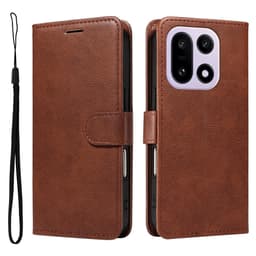 SKALO OnePlus 15 PU-læder Flip Cover - Brun