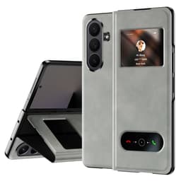 SKALO Samsung Z Fold7 PU-Nahka Window Suojakuori - Harmaa