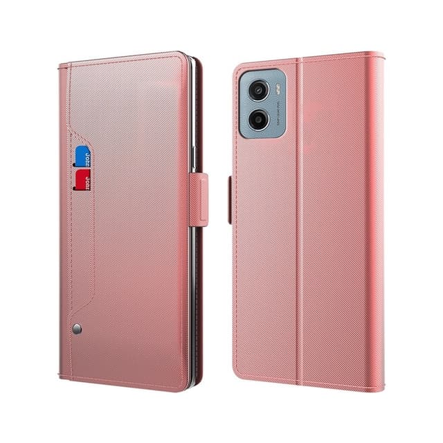 SKALO Motorola Moto G06 4G Kortholder Spejl Flip Cover - Rosa guld