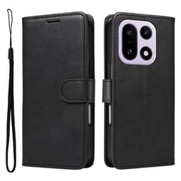 SKALO OnePlus 15 PU-nahka Lompakkokotelo - Musta