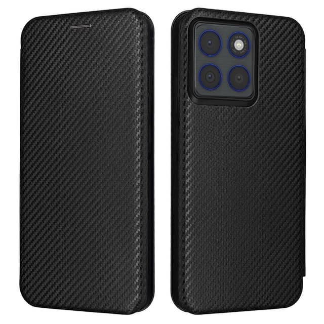 SKALO Motorola Edge 70 Carbon Fiber Flip Cover - Sort