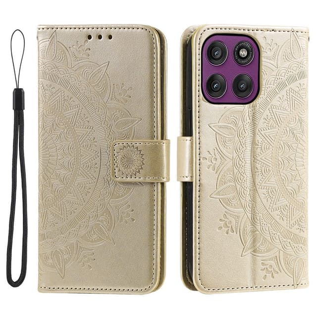 SKALO Motorola Edge 70 Mandala Flip Cover - Guld