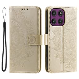 SKALO Motorola Edge 70 Mandala Flip Cover - Guld