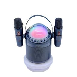 Trådløst Bluetooth Karaoke Høyttalersystem med Dobbel Mikrofon og RGB-lys Sort