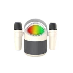 Trådløst Bluetooth Karaoke Høyttalersystem med Dobbel Mikrofon og RGB-lys Hvit