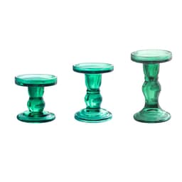 RETRO Glas Ljusstake Set om 3 - Vintage Dekorativa Ljusstakar för Hemi