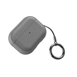 TPU-beskyttelsesetui med lærimitasjon kompatibelt med AirPods 3. generasjon - Støtsikker og ripebestandig Grå