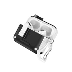 Bluetooth-øretelefonbeskyttelsesetui kompatibelt med AirPods Pro/Pro 2 med magnetisk lokklås og telefonstativ Hvit+svart