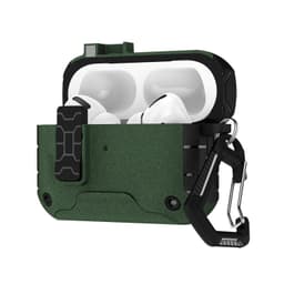 Beskyttende Bluetooth-øretelefonetui med lofteffekt, kompatibelt med AirPods Pro/Pro 2 med sikker lås og stativ Grønn