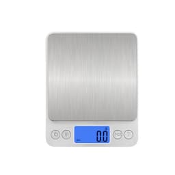 3 kg digital kjøkkenvekt med batteri, matvekt i rustfritt stål med tara- og tellefunksjon