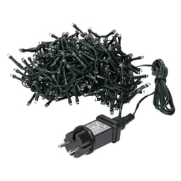 ECD Germany LED-lysgardin, sort PVC, 6 m, 180 varmhvide LED'er, lyskæde