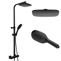 ECD Germany Brusesystem termostatarmatur med hane, mat sort