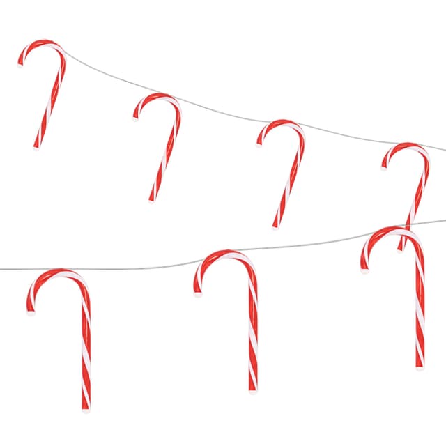 ECD Germany LED-gardinlys med 7 sukkerstænger, 28 LED'er, varm hvid, 330 cm