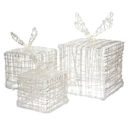 ECD Germany Sæt med 3 LED-gaveæsker, 90 varmhvide LED-pærer, metal