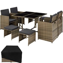 tectake Polyrattan havemøbelsæt Bilbao 53 x 53 x 87 cm Natur