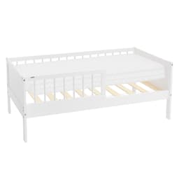 Børneseng 70x140 cm med madras, hvid, enkeltseng til børn med lamelramme