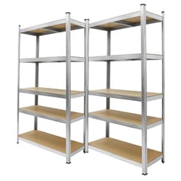 ECD Germany 2 st verkstadshyllor kraftiga hyllor - 180x90x40 cm