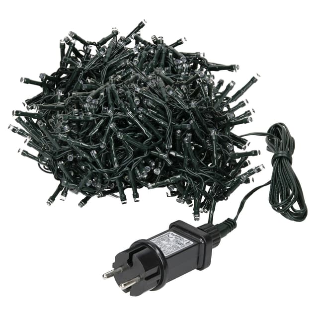 ECD Germany Lysgardin PVC 1185 x 52 cm, sort, IP 44, kold hvid, 12 m LED-lys