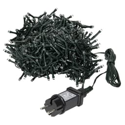 ECD Germany LED-lysgardin, sort PVC, 12 m, 360 varmhvide LED'er, lyskæde