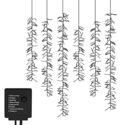 ECD Germany LED ljuskedja ridå 480 LED varmvit 8 lägen timer 6 trådar IP44