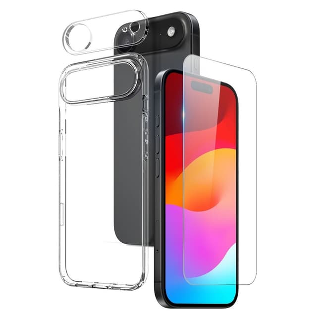 NORTHJO til iPhone Air TPU-cover + Hærdet Glasfilm + Kameralinsebeskytter